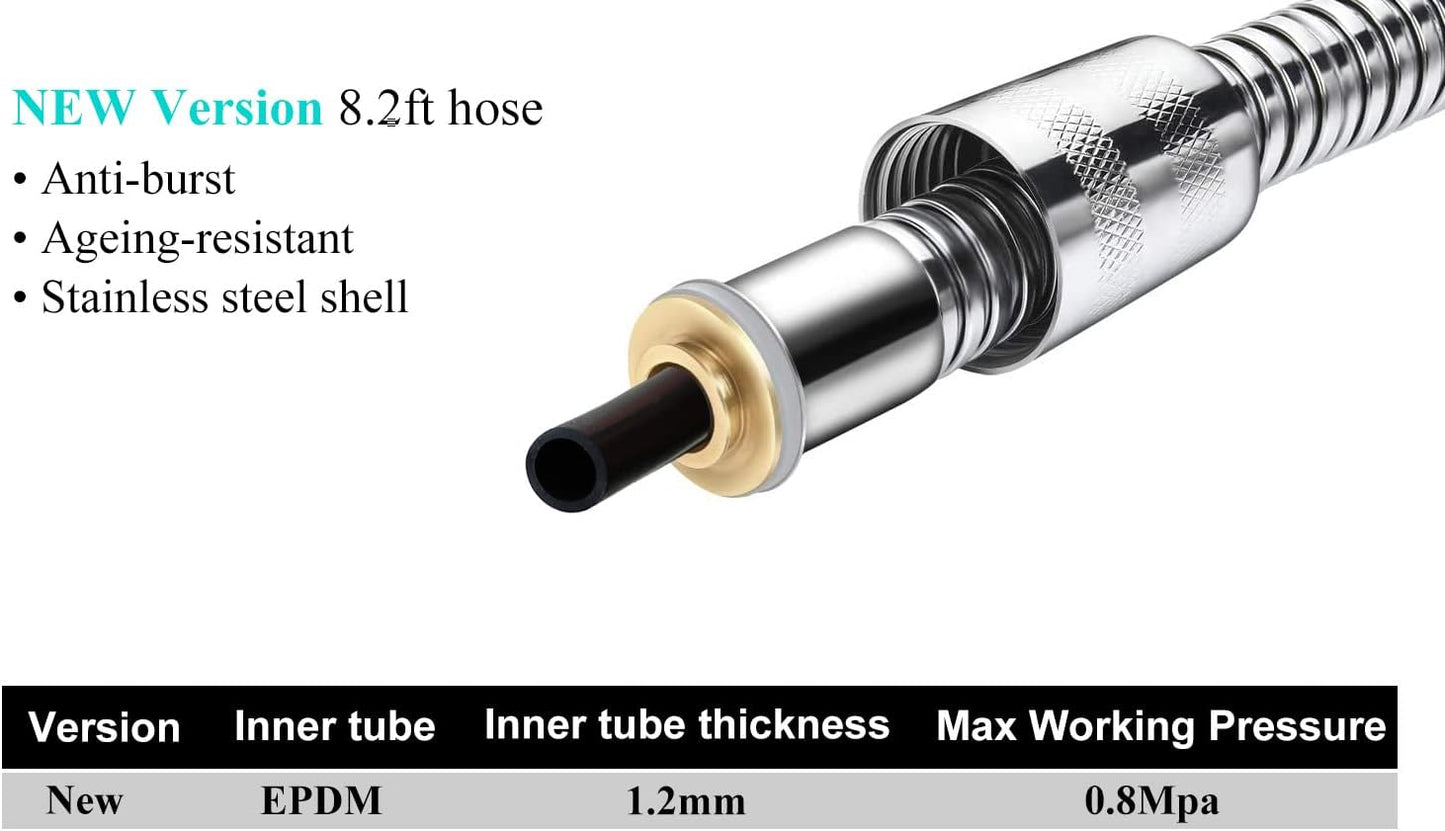Pet Shower Set with 8.2Ft Hose for Bathroom Shower Arm (Suction Holder)