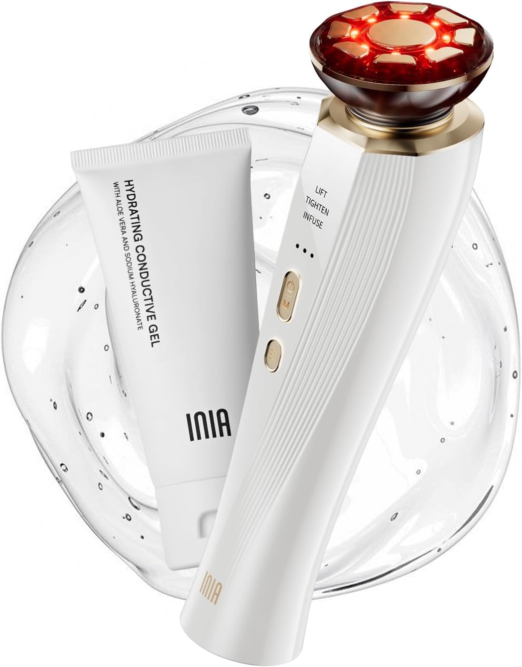 Microcurrent Facial Device, 3-In-1 Facial Massager Red Light Therapy Beauty Device for Face and Neck Skin Rejuvenation Lifting, Tightening, Infusing, Effective Wrinkle and Puffiness Reduction