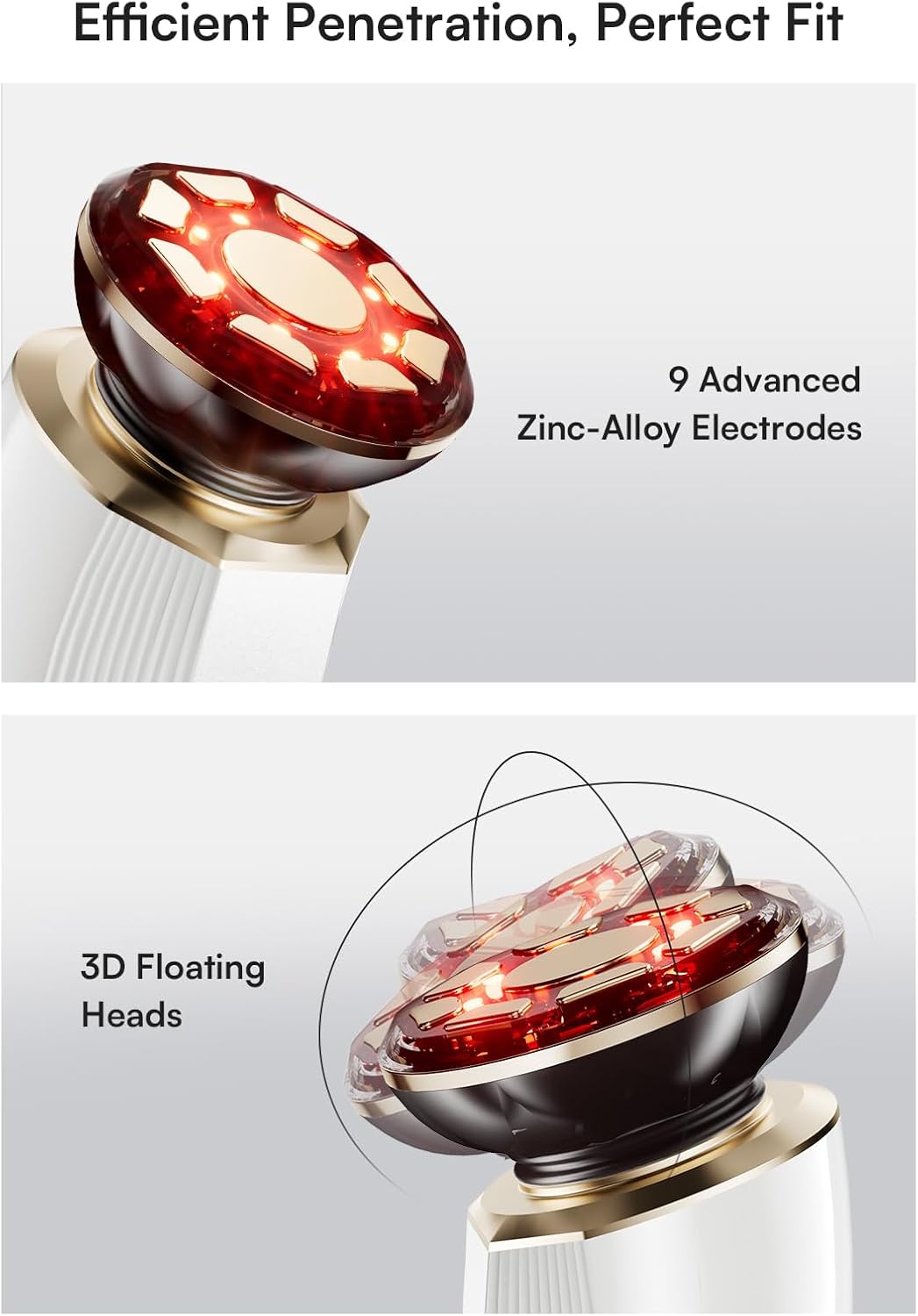 Microcurrent Facial Device, 3-In-1 Facial Massager Red Light Therapy Beauty Device for Face and Neck Skin Rejuvenation Lifting, Tightening, Infusing, Effective Wrinkle and Puffiness Reduction