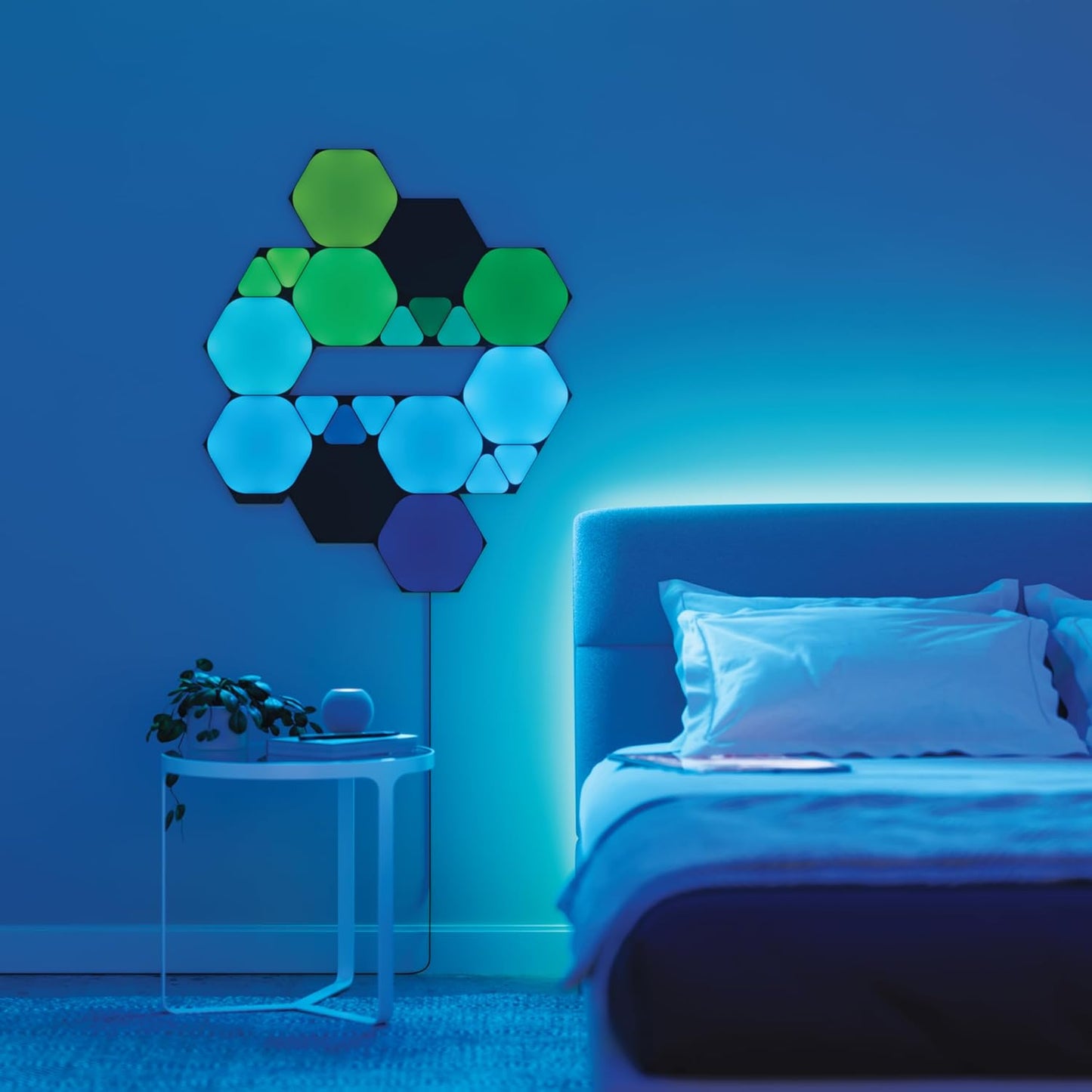 Shapes Wifi and Thread Smart RGBW 16M+ Color LED Dimmable Gaming and Home Decor Wall Lights Expansion Pack (Mini Black Triangles (10 Pack))