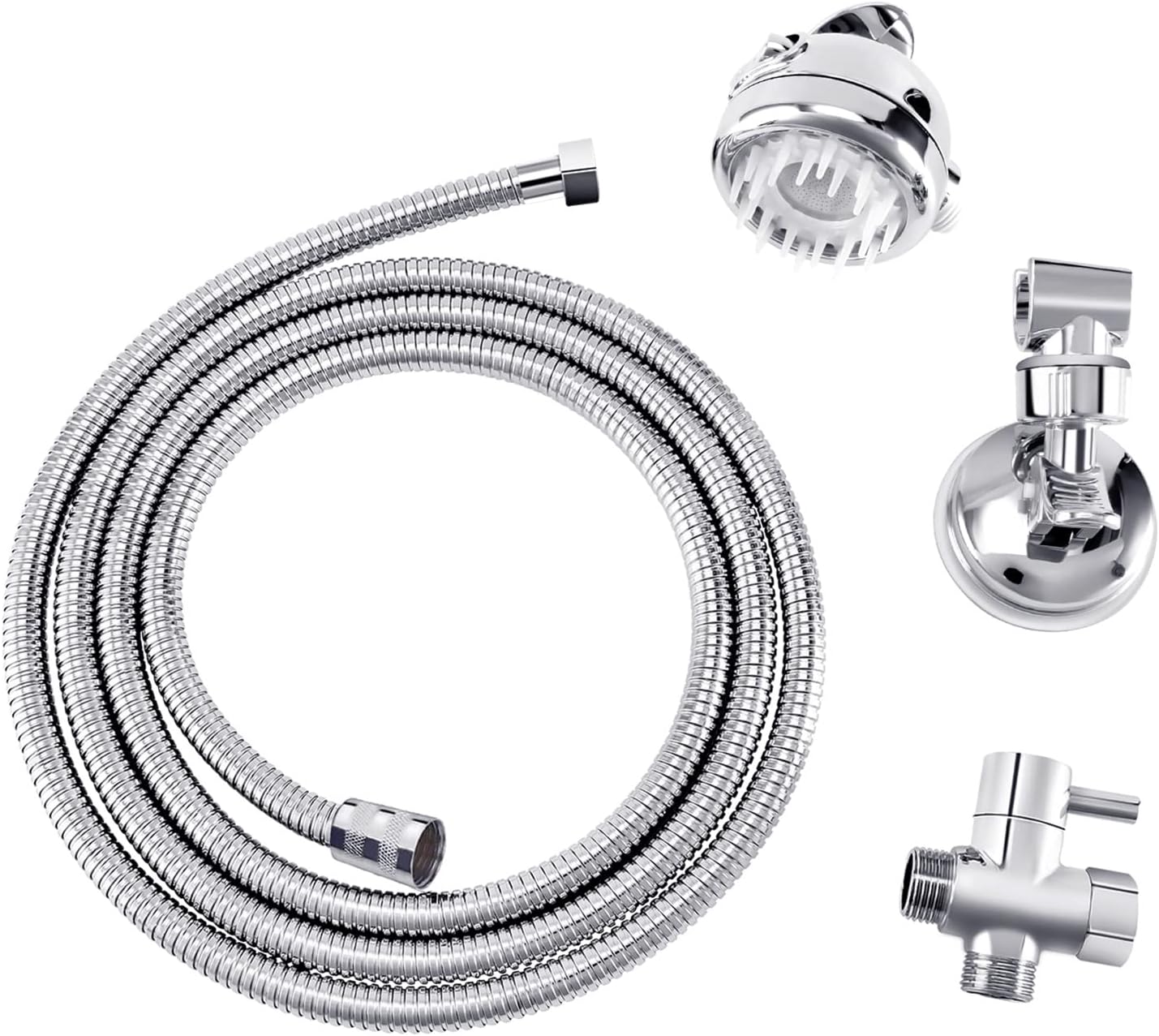Pet Shower Set with 8.2Ft Hose for Bathroom Shower Arm (Suction Holder)