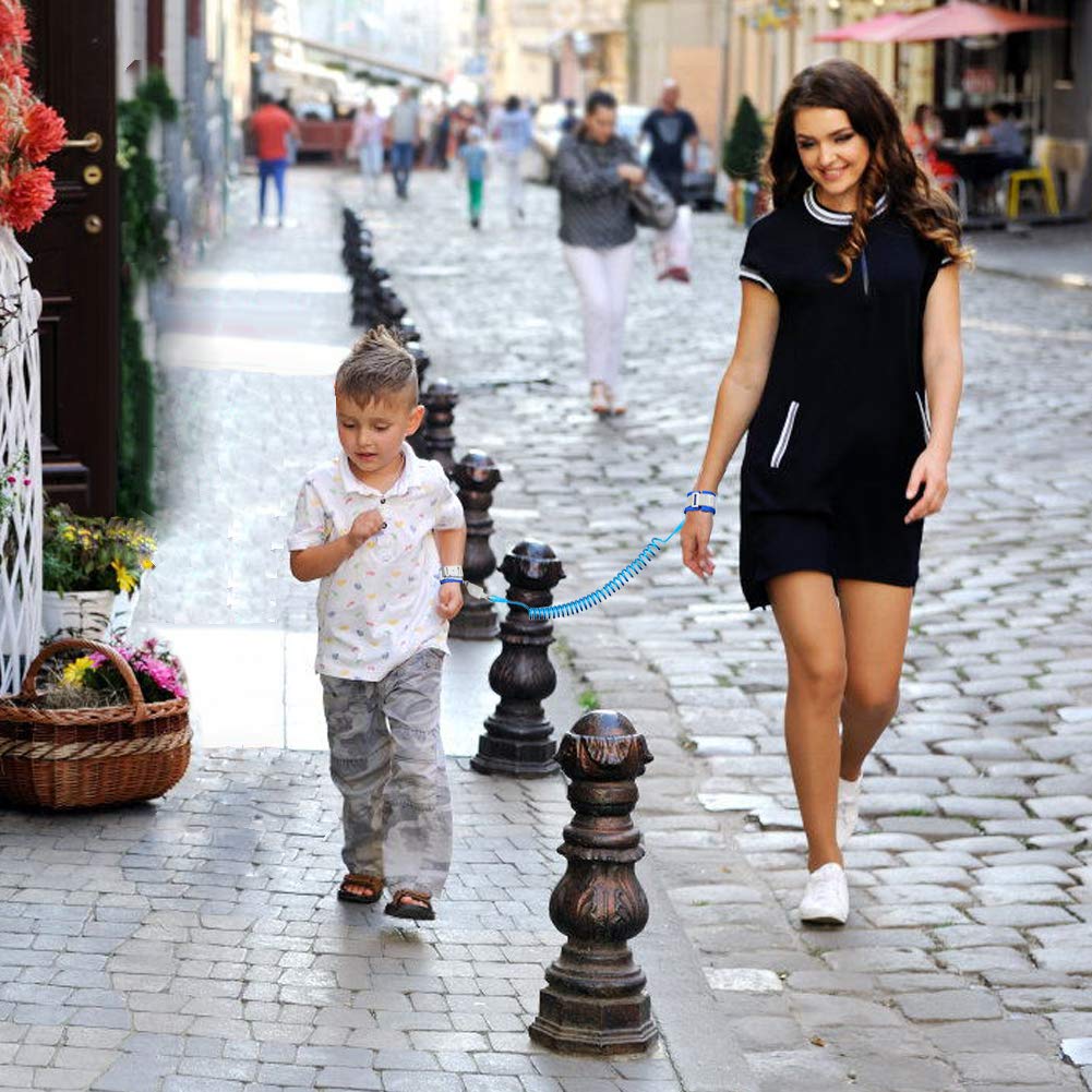 Baby anti Lost Wrist Link -Anti Lost Backpack Leash Baby Leash Safety Walking Leash Wrist Link with Upgraded Safety Locks for Kids Toddler Leash anti Lost (2 in 1 Dark Blue 8.2 Foot) …
