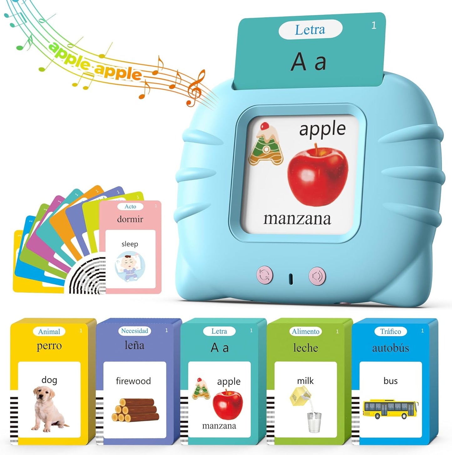 Talking Flash Cards for Toddlers 1 2 3 4 Year Olds, Montessori Language Learning with 224 Words, Pocket Speech Therapy and Autism Playthings, Children'S Sensory Educational Device