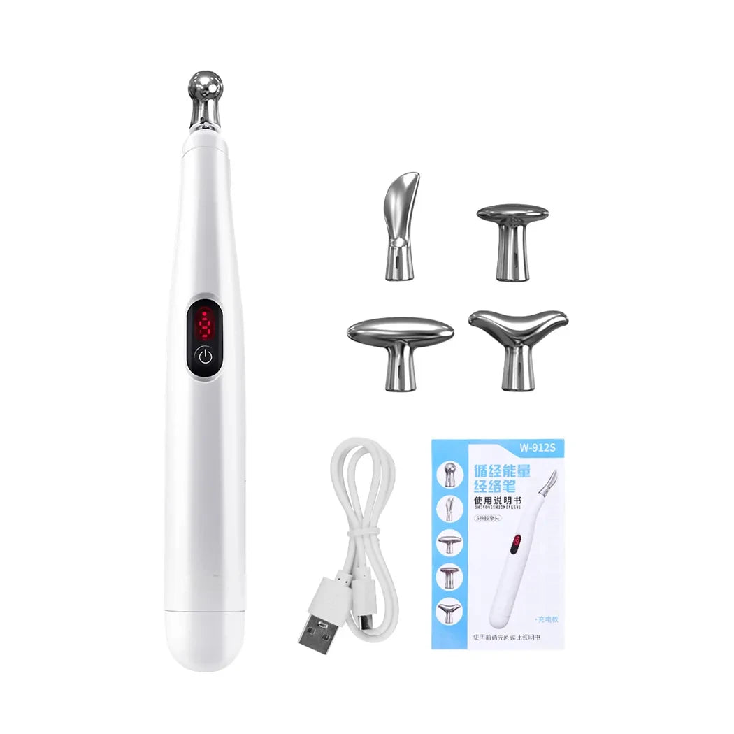 5 in 1 Electronic Acupuncture Massage Pen Smart Pulse Meridian Energy Pen Pain Relief Microcurrent Pulse Muscle Massage Stick