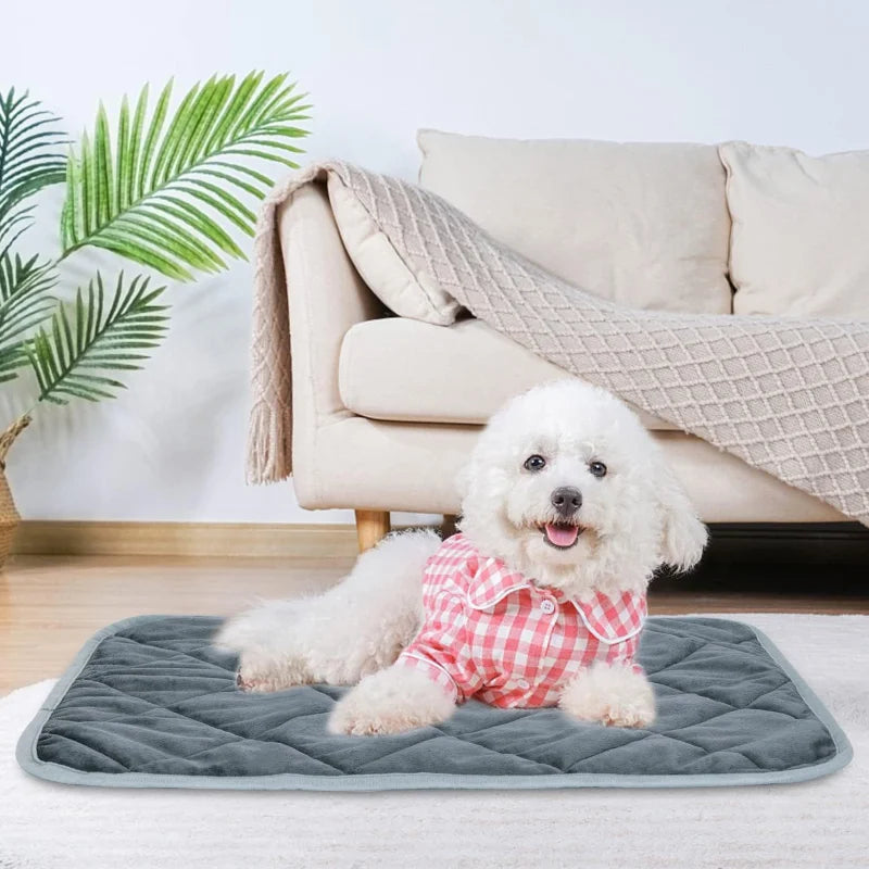Self Heating Pet Pad, Extra Warm Thermal Dog Crate Pad Washable Anti-Slip Kennel Mat Pet Supplies for Medium Small Dogs and Cats