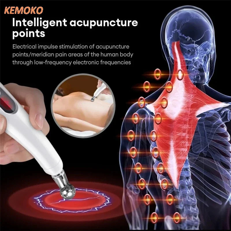 5 in 1 Electronic Acupuncture Massage Pen Smart Pulse Meridian Energy Pen Pain Relief Microcurrent Pulse Muscle Massage Stick