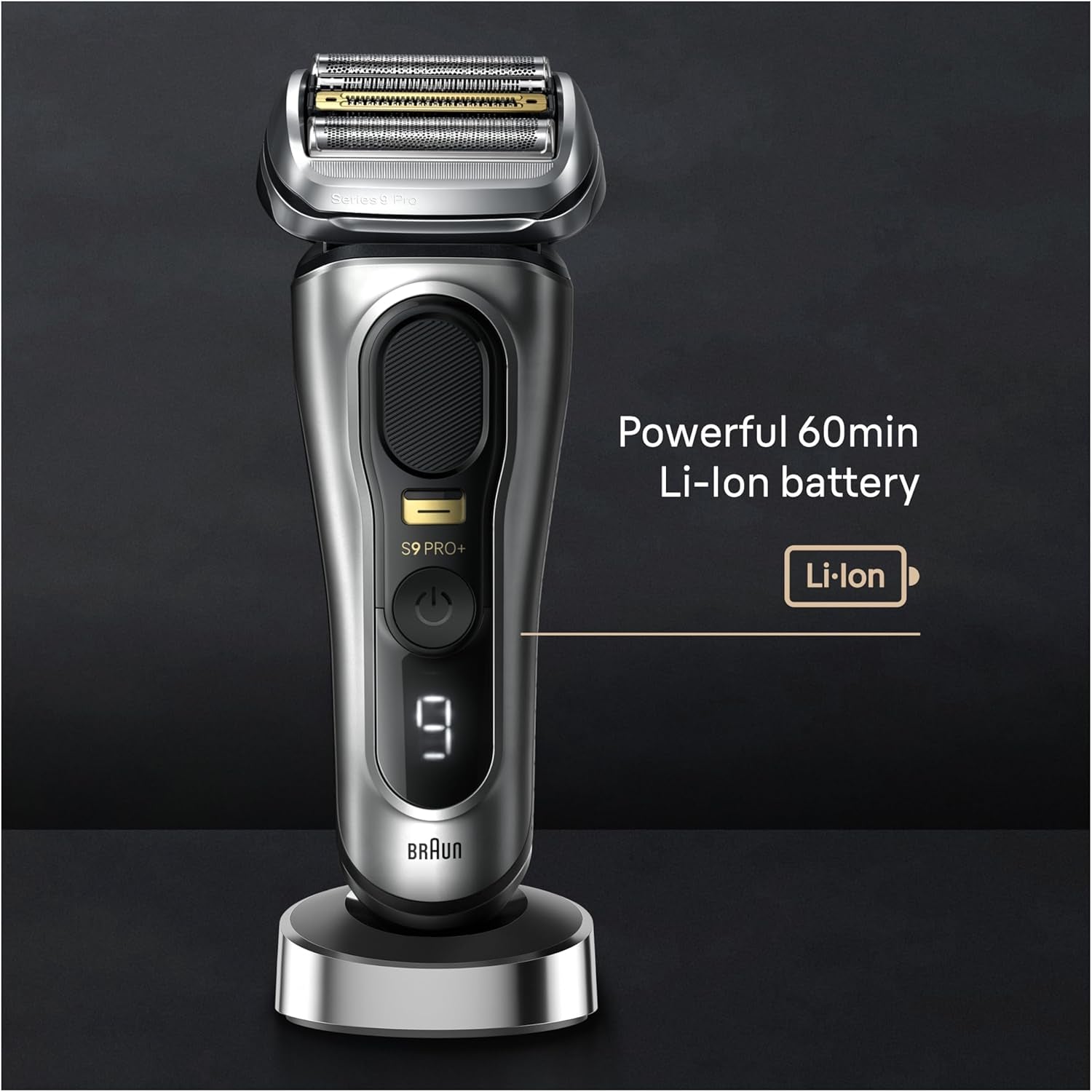 Braun Series 9 9517S PRO+ Electric Razor for Men, 5 Pro Shave Elements & Precision Long Hair Protrimmer, Charging Stand, Braun’S Best for Smooth Skin, Wet & Dry Electric Razor with 60Min Runtime