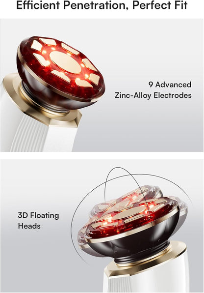 Microcurrent Facial Device, 3-In-1 Facial Massager Red Light Therapy Beauty Device for Face and Neck Skin Rejuvenation Lifting, Tightening, Infusing, Effective Wrinkle and Puffiness Reduction