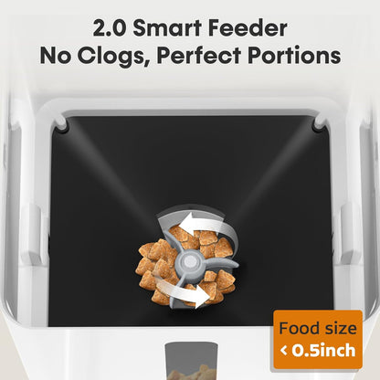 Automatic Dog Feeder with Camera Wifi: 33 Cups 5G App Control Easy Setup Cat Food Dispenser - HD 1080P Video Recording Timed Pet Feeder for Cat Dog Small-Pet