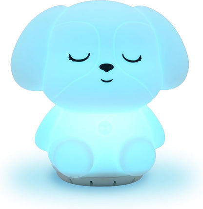 Mindfulness 'Breathing Puppy' | 4-7-8 Guided Visual Meditation Breathing Light | 3 in 1 Device with Night Light & Noise Machine for ADHD Anxiety Stress Relief Sleep - Gift for Kids Adult Women Men