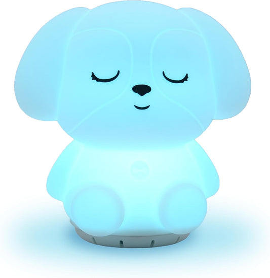 Mindfulness 'Breathing Puppy' | 4-7-8 Guided Visual Meditation Breathing Light | 3 in 1 Device with Night Light & Noise Machine for ADHD Anxiety Stress Relief Sleep - Gift for Kids Adult Women Men