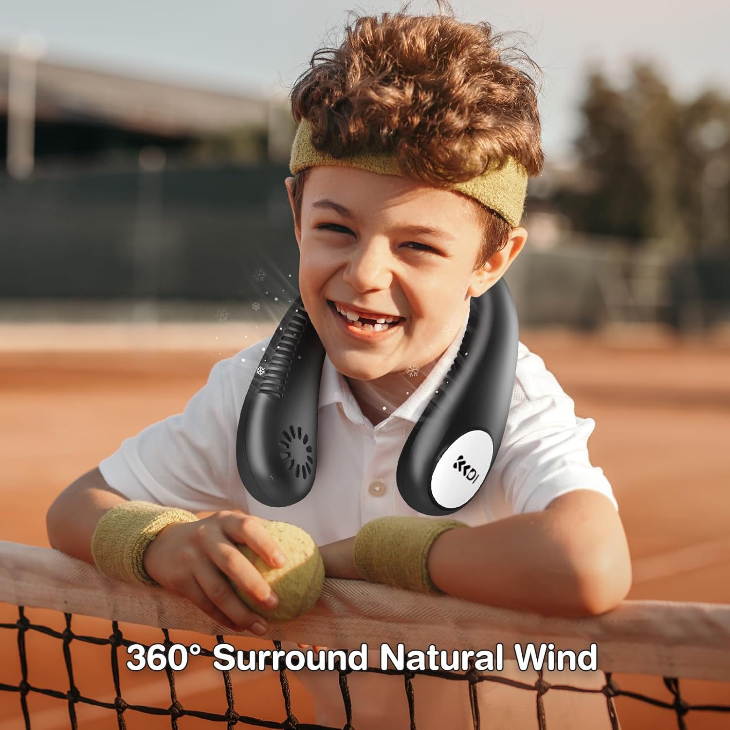 Kids Neck Fan, Portable Bladeless Fans for Kid 4-14Y Girls & Boys, 2600Mah USB Personal Mini Cooling Fan for Travel/Camping/Study, 4 Speeds, Lightweight, Compact, Perfect Summer Gifts for Kids