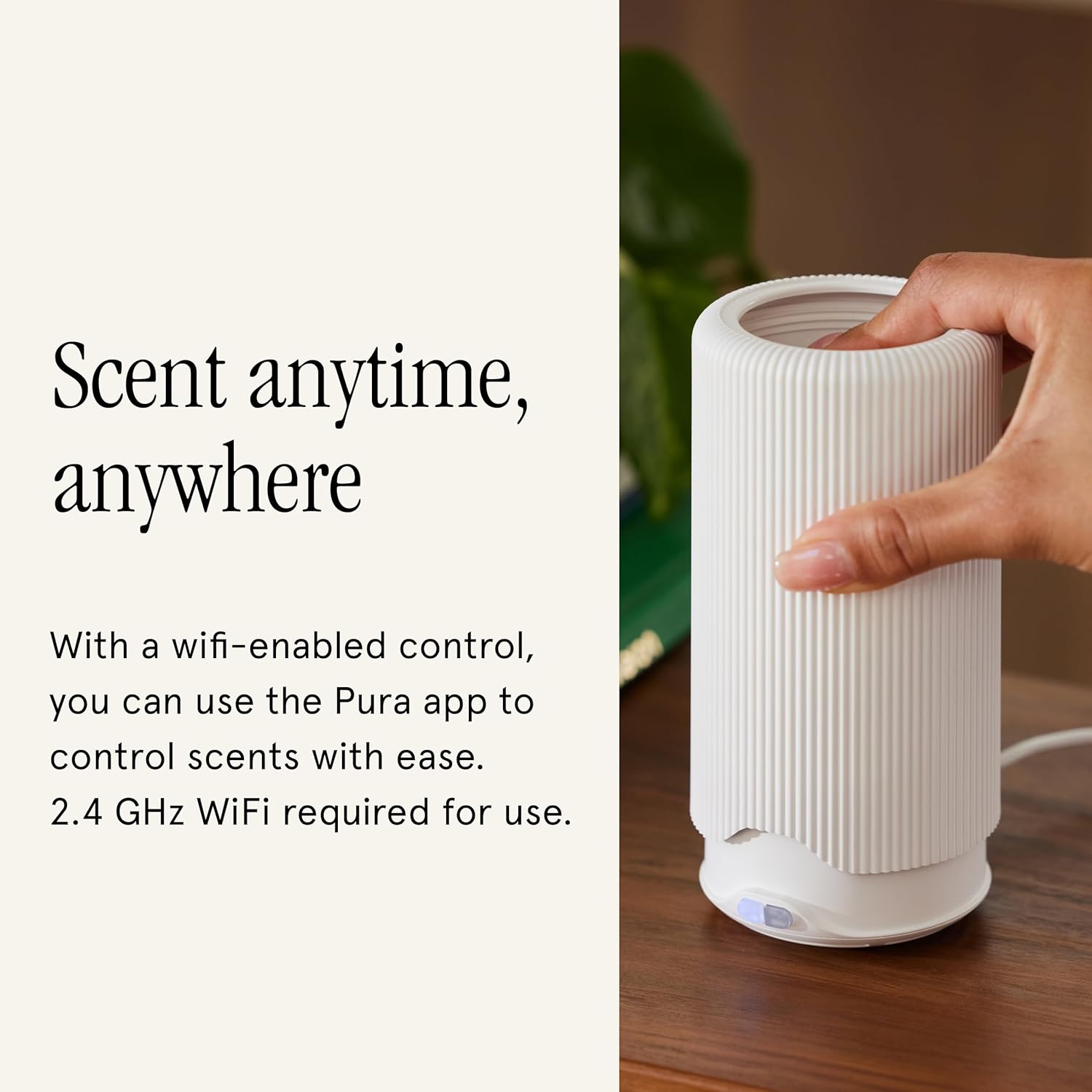 plus - Smart Fragrance Diffuser for Large Spaces - Automatic Fragrance Vial Detection - Wi-Fi Smart Diffuser for Luxury Home Scenting - White