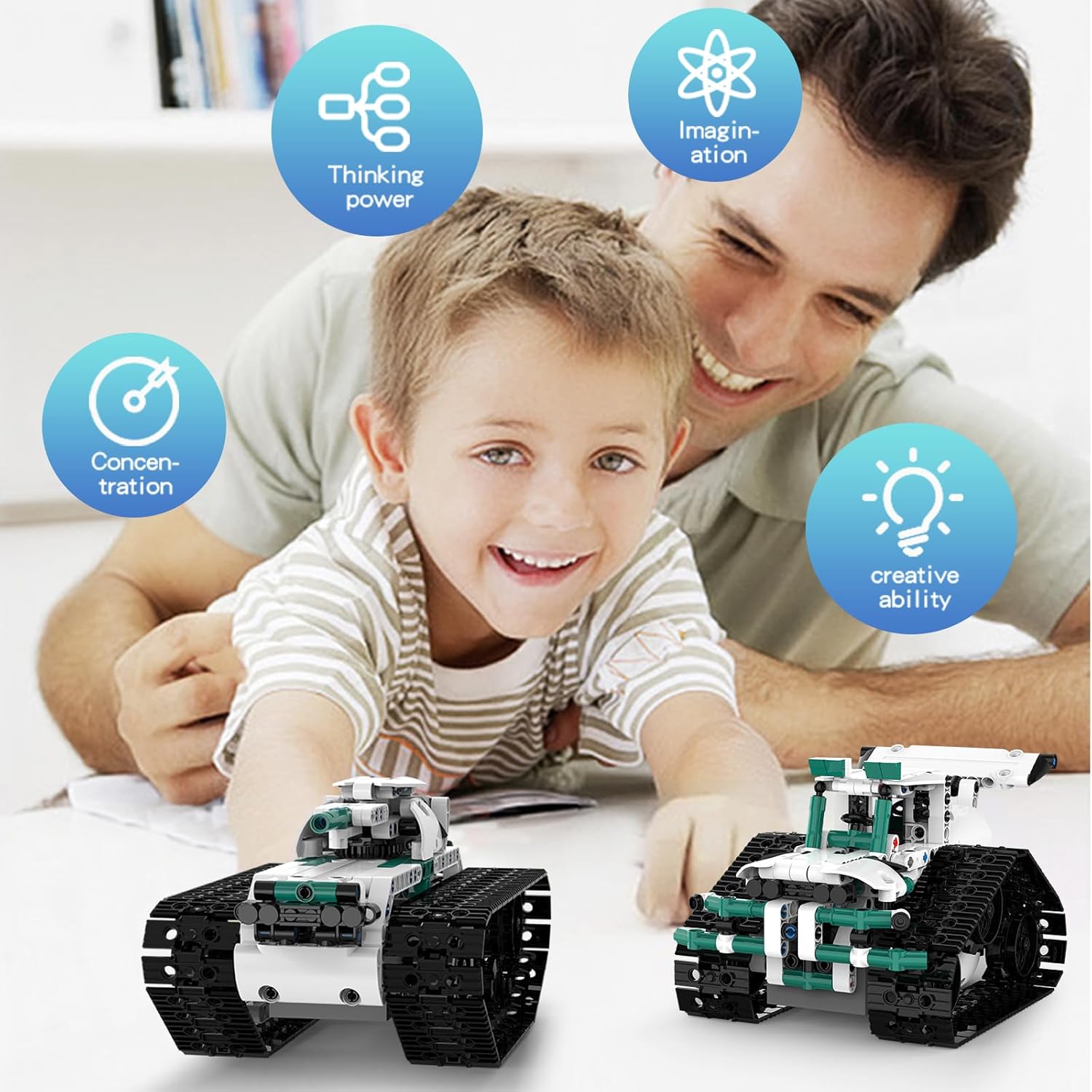 Technique Car Building Blocks Set, 13In1 Remote & APP Control Tracked Racer/Robot/Truck/Tank/Plane, STEM Kits for Kids Age 8-10, Building Toy Gifts for Boys Girls 8-16, (550 PCS)