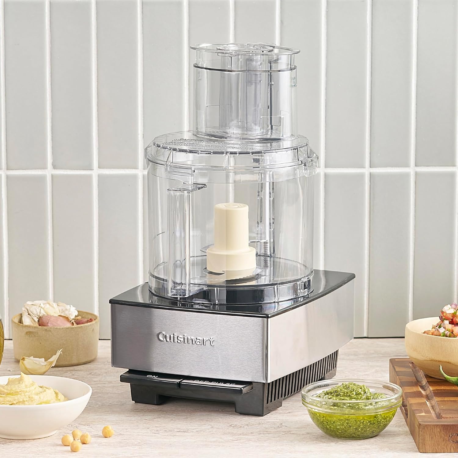 Food Processor 14-Cup Vegetable Chopper for Mincing, Dicing, Shredding, Puree & Kneading Dough, Stainless Steel, DFP-14BCNY