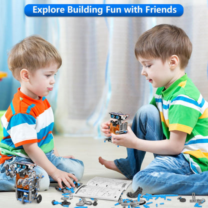 13-In-1 Solar Robot Toys for Ages 8 9 10 11 12 Year Old Boys Girls, STEM Science Kits for Kids Age 8-12, Building Experiments Robotics Kit STEM Projects for Kid Christmas Birthday Gifts (Gray)
