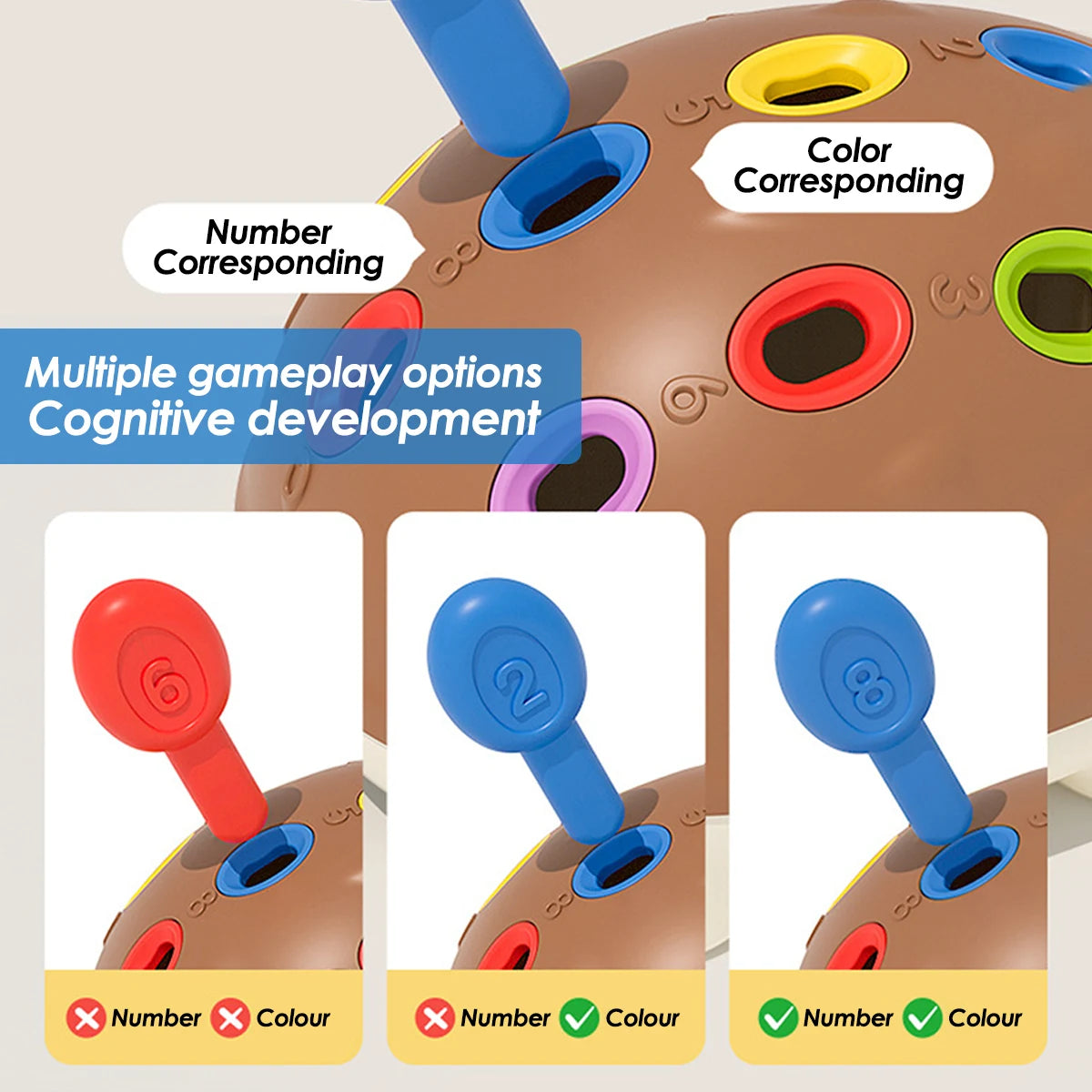 Children'S Splice Hedgehog Digital Color Matching Toy Children'S Splice Hedgehog Digital Color Matching Toy