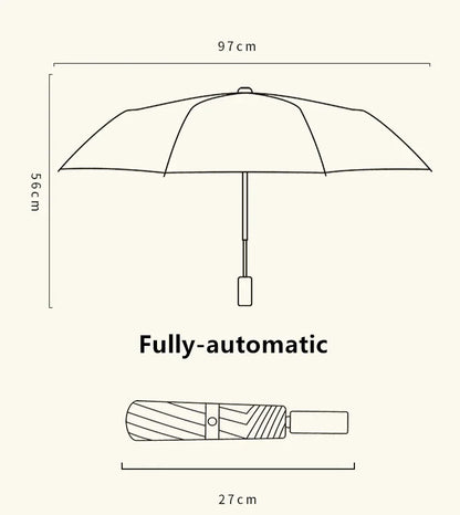 1Pc Simple Cartoon Kittens Printed Black and White Automatic Umbrella, Sunny and Rainy Dual-Use UV Protection Umbrella