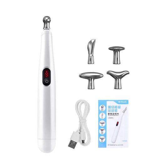 5 in 1 Electronic Acupuncture Massage Pen Smart Pulse Meridian Energy Pen Pain Relief Microcurrent Pulse Muscle Massage Stick