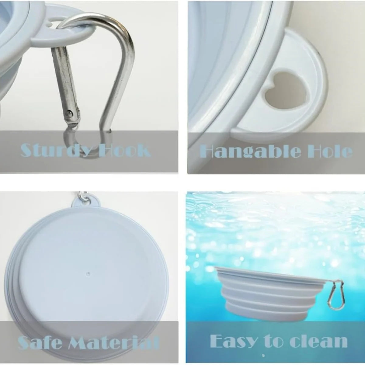 1 Pc Collapsible Dog Bowl 350Ml, Travel Dog Water Bowl with Buckle, Silicone Portable Dog Food Bowl Suitable for Cat and Dog Wa
