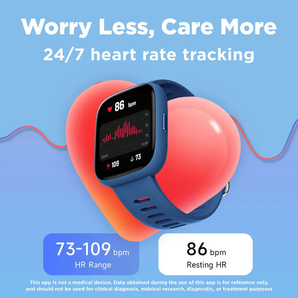 BIGGERFIVE Smart Watch for Kids No APP No Phone Needed, 1.8" Fitness Tracker Watch Pedometer, Heart Rate, Sleep Monitor, IP68 Wa